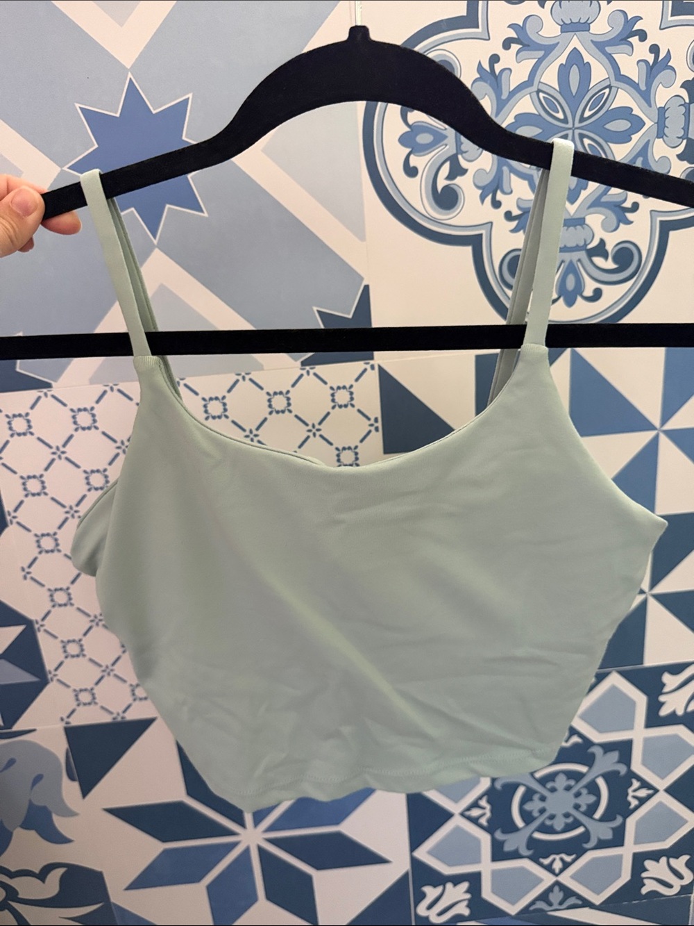Light Sage Cropped Cami Tank Top - Women